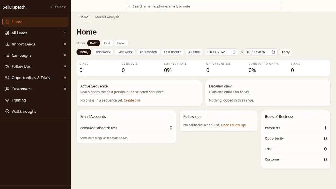 SellDispatch app dashboard